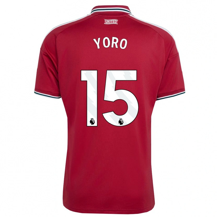 Danxen Herren Leny Yoro #15 Rot Gelb Weiß Heimtrikot Trikot 2026/27 T-Shirt