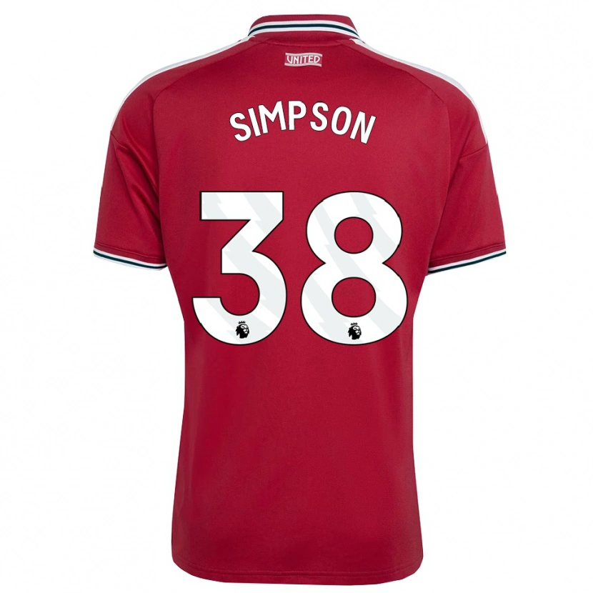 Danxen Herren Jess Simpson #38 Rot Gelb Weiß Heimtrikot Trikot 2026/27 T-Shirt
