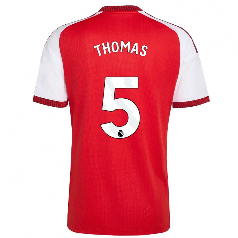 Danxen Herren Thomas Partey #5 Rot Weiß Schwarz Heimtrikot Trikot 2026/27 T-Shirt