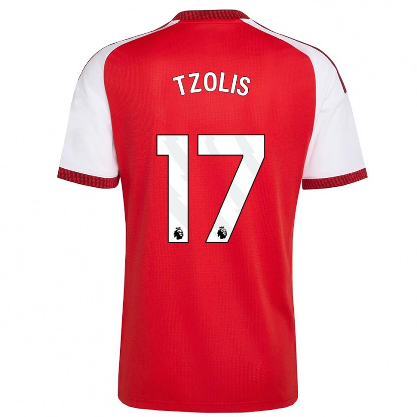 Danxen Herren Christos Tzolis #17 Rot Weiß Schwarz Heimtrikot Trikot 2026/27 T-Shirt