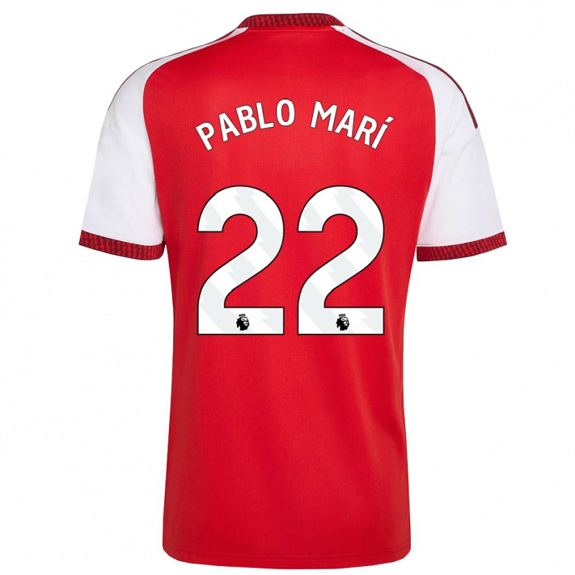 Danxen Herren Pablo Mari #22 Rot Weiß Schwarz Heimtrikot Trikot 2026/27 T-Shirt