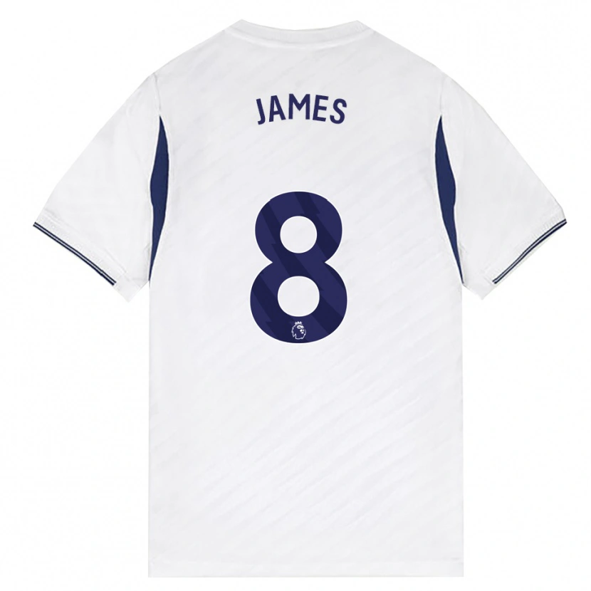 Danxen Herren Angharad James #8 Weiß Rot Violett Heimtrikot Trikot 2026/27 T-Shirt