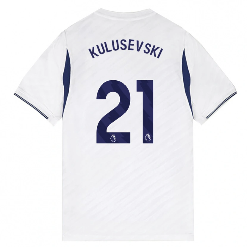 Danxen Herren Dejan Kulusevski #21 Weiß Rot Violett Heimtrikot Trikot 2026/27 T-Shirt