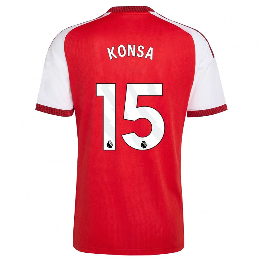 Danxen Herren Ezri Konsa #15 Rot Weiß Schwarz Heimtrikot Trikot 2026/27 T-Shirt