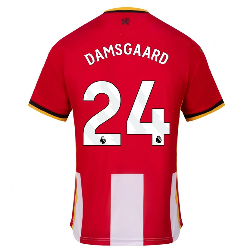 Danxen Herren Mikkel Damsgaard #24 Gelb Schwarz Rot Heimtrikot Trikot 2026/27 T-Shirt