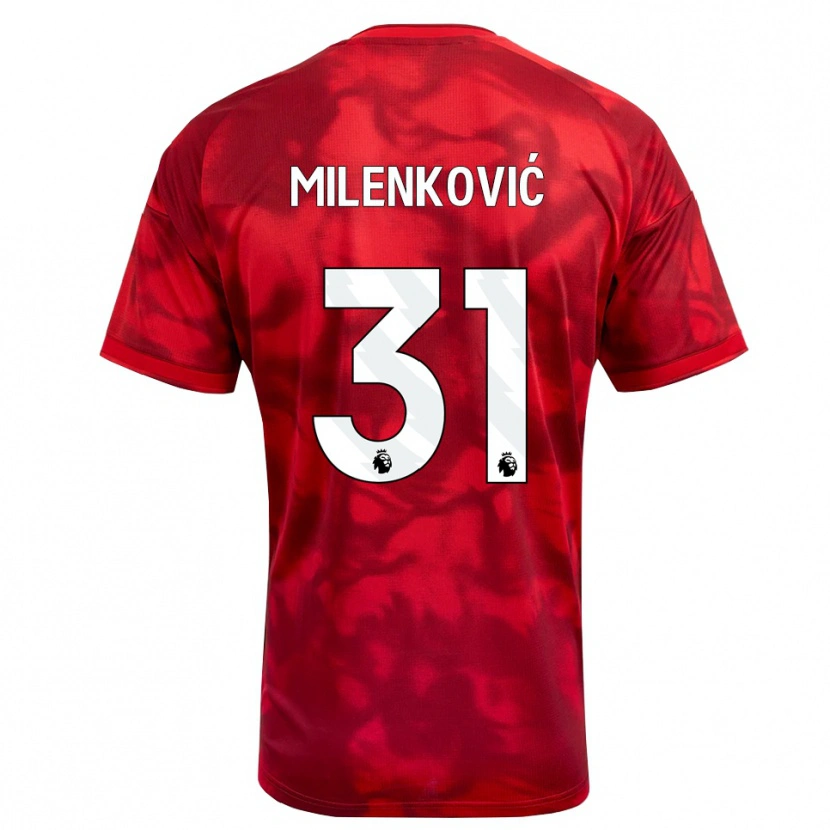 Danxen Herren Nikola Milenković #31 Karmesin Weiß Heimtrikot Trikot 2026/27 T-Shirt