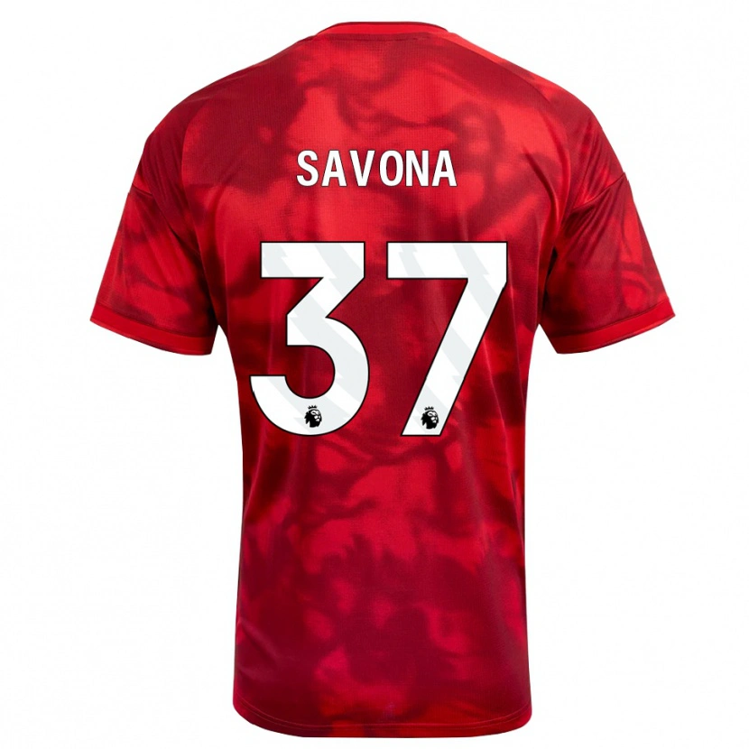 Danxen Herren Nicolò Savona #37 Karmesin Weiß Heimtrikot Trikot 2026/27 T-Shirt