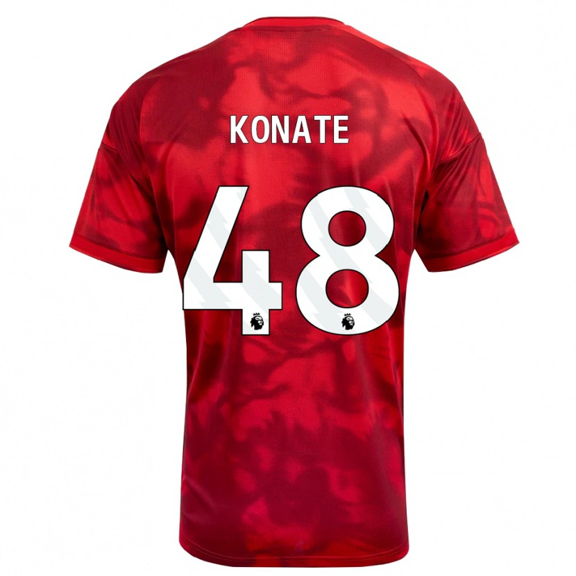 Danxen Herren Ateef Konaté #48 Karmesin Weiß Heimtrikot Trikot 2026/27 T-Shirt