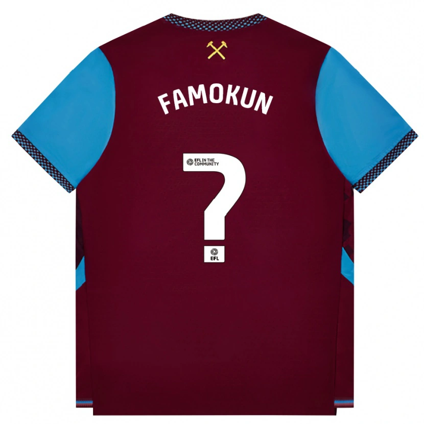 Danxen Herren Emmanuel Famokun #0 Burgund Kornblumenblau Heimtrikot Trikot 2026/27 T-Shirt