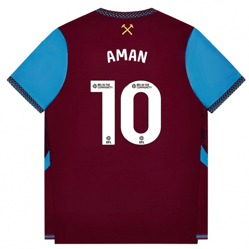 Danxen Herren Abdulkareem Aman #10 Burgund Kornblumenblau Heimtrikot Trikot 2026/27 T-Shirt