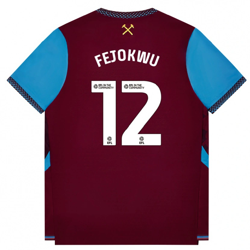 Danxen Herren Emmanuel Fejokwu #12 Burgund Kornblumenblau Heimtrikot Trikot 2026/27 T-Shirt