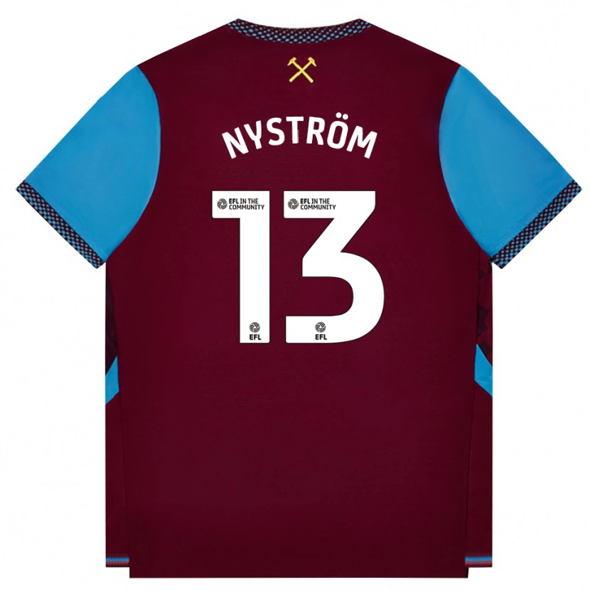 Danxen Herren Eva Nyström #13 Burgund Kornblumenblau Heimtrikot Trikot 2026/27 T-Shirt
