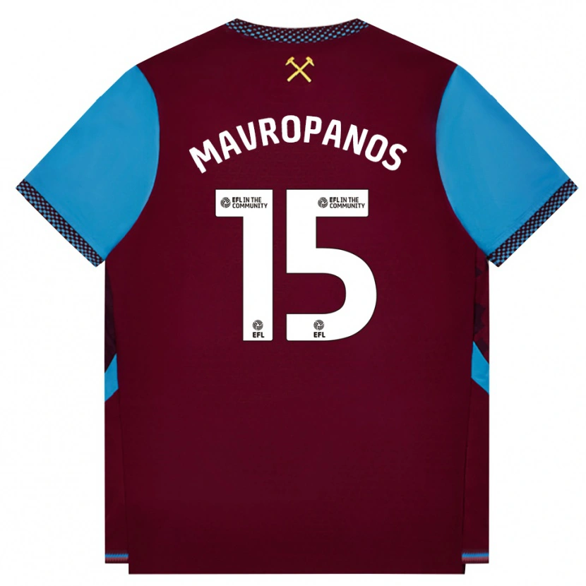 Danxen Herren Konstantinos Mavropanos #15 Burgund Kornblumenblau Heimtrikot Trikot 2026/27 T-Shirt