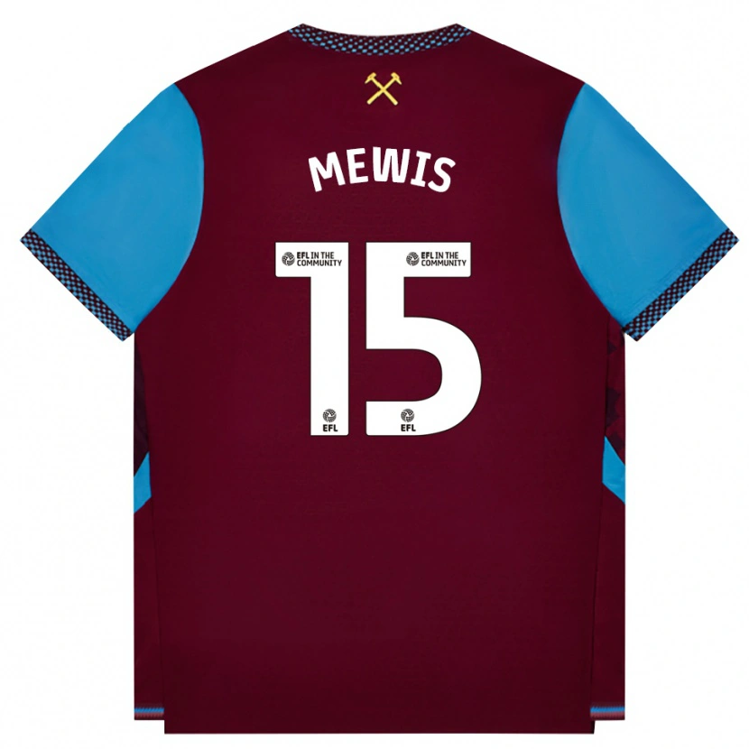 Danxen Herren Kristie Mewis #15 Burgund Kornblumenblau Heimtrikot Trikot 2026/27 T-Shirt