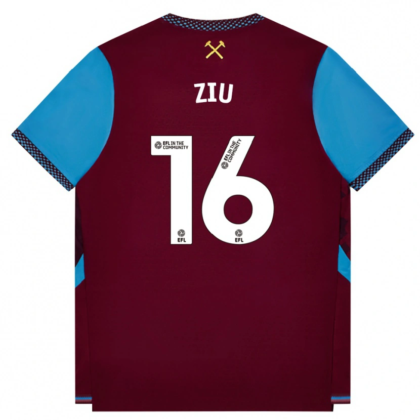 Danxen Herren Jessica Ziu #16 Burgund Kornblumenblau Heimtrikot Trikot 2026/27 T-Shirt