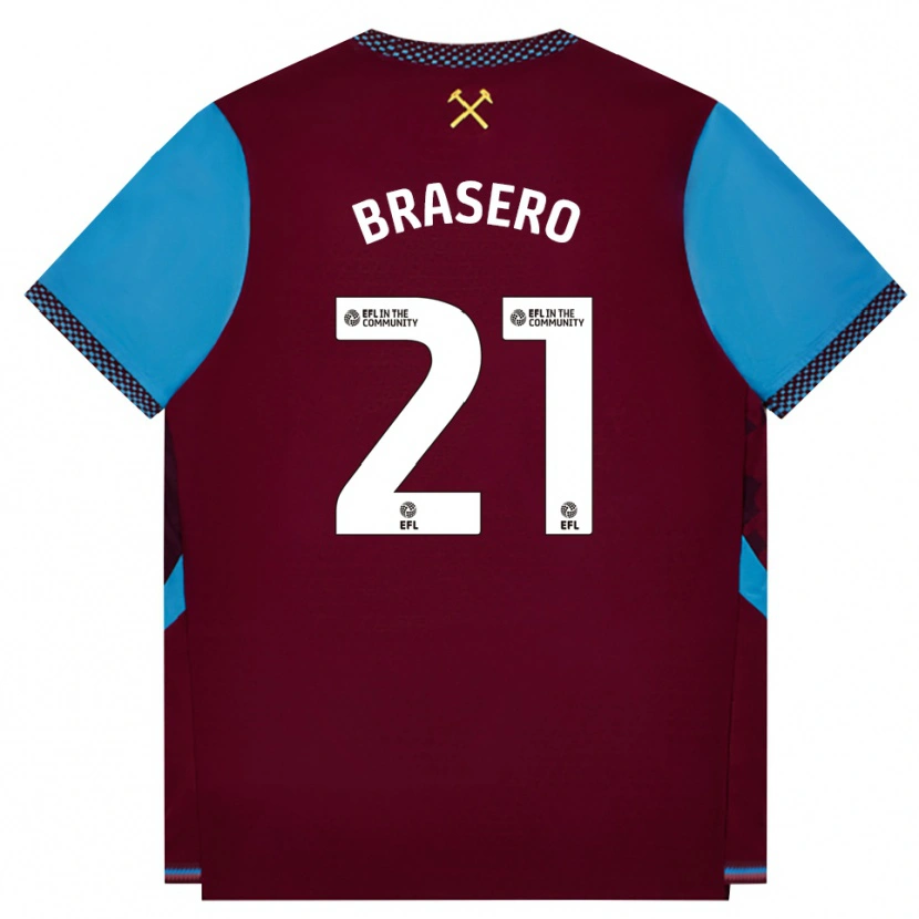 Danxen Herren Sarah Brasero-Carreira #21 Burgund Kornblumenblau Heimtrikot Trikot 2026/27 T-Shirt