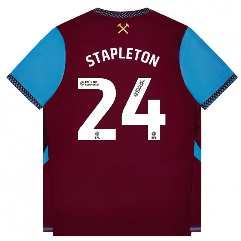 Danxen Herren Jessie Stapleton #24 Burgund Kornblumenblau Heimtrikot Trikot 2026/27 T-Shirt