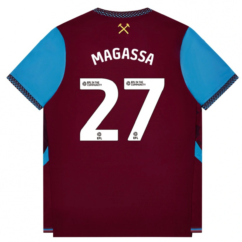 Danxen Herren Soungoutou Magassa #27 Burgund Kornblumenblau Heimtrikot Trikot 2026/27 T-Shirt