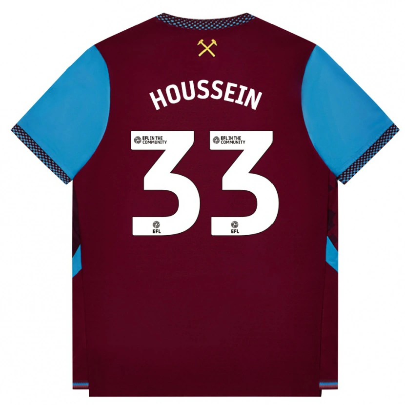 Danxen Herren Halle Houssein #33 Burgund Kornblumenblau Heimtrikot Trikot 2026/27 T-Shirt