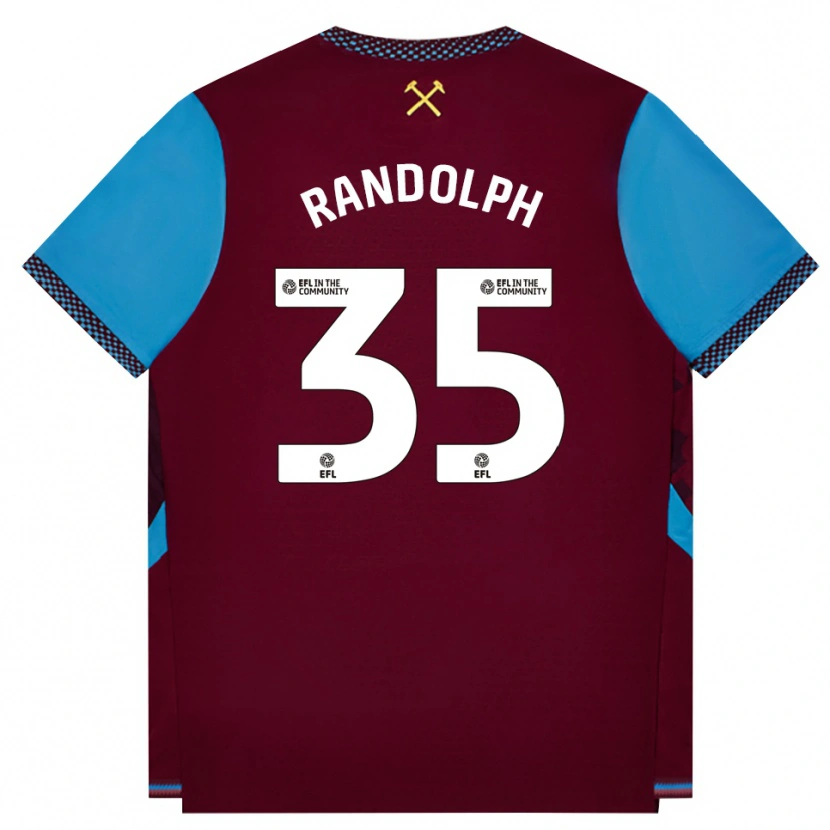 Danxen Herren Darren Randolph #35 Burgund Kornblumenblau Heimtrikot Trikot 2026/27 T-Shirt