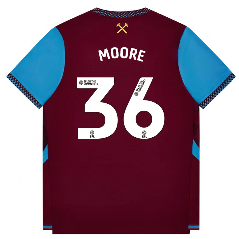Danxen Herren Sean Moore #36 Burgund Kornblumenblau Heimtrikot Trikot 2026/27 T-Shirt