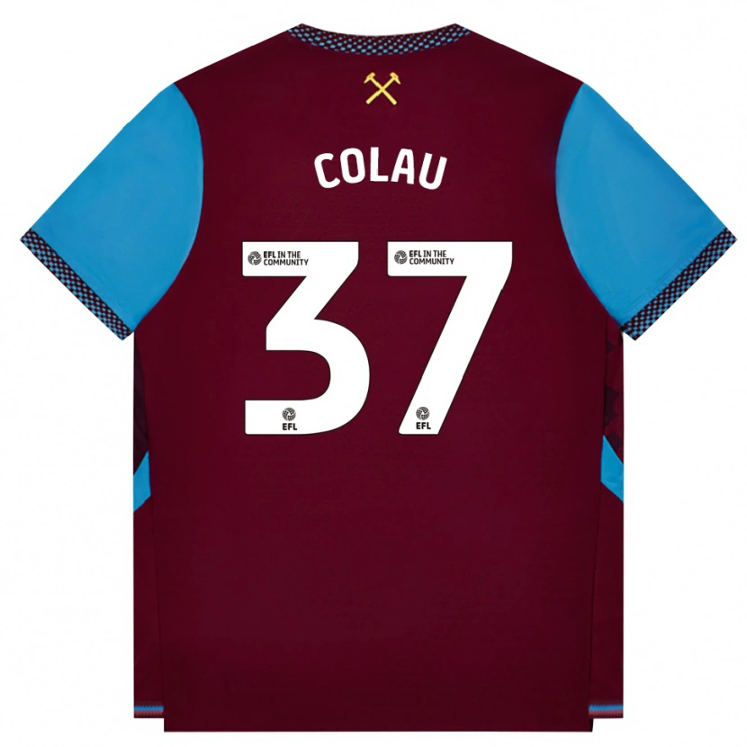 Danxen Herren Dimitri Colau #37 Burgund Kornblumenblau Heimtrikot Trikot 2026/27 T-Shirt