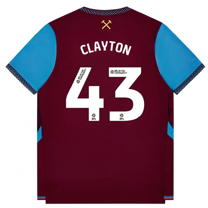 Danxen Herren Regan Clayton #43 Burgund Kornblumenblau Heimtrikot Trikot 2026/27 T-Shirt