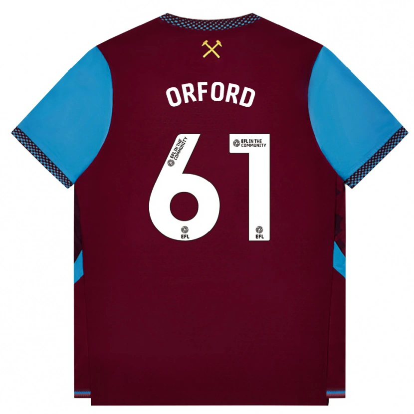Danxen Herren Lewis Orford #61 Burgund Kornblumenblau Heimtrikot Trikot 2026/27 T-Shirt