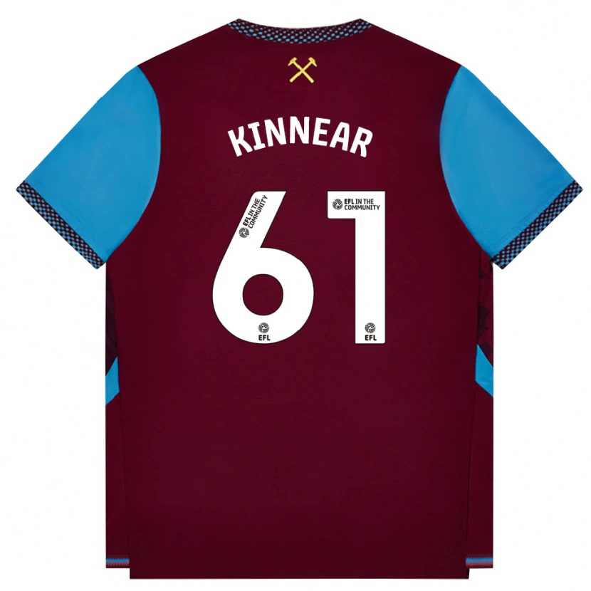 Danxen Herren Brian Kinnear #61 Burgund Kornblumenblau Heimtrikot Trikot 2026/27 T-Shirt
