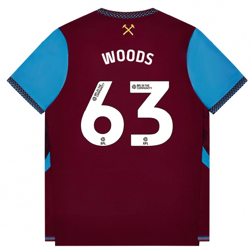 Danxen Herren Archie Woods #63 Burgund Kornblumenblau Heimtrikot Trikot 2026/27 T-Shirt