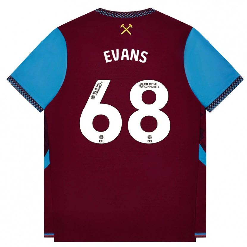 Danxen Herren Isaac Evans #68 Burgund Kornblumenblau Heimtrikot Trikot 2026/27 T-Shirt