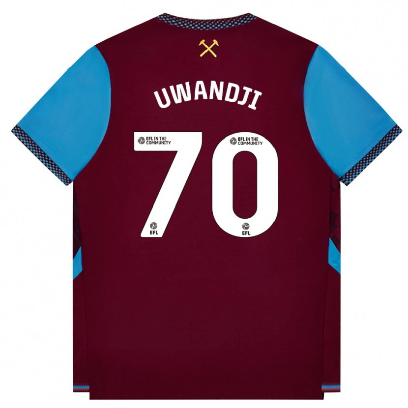 Danxen Herren Blaise Uwandji #70 Burgund Kornblumenblau Heimtrikot Trikot 2026/27 T-Shirt