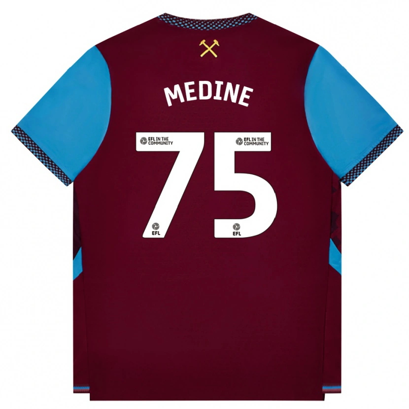 Danxen Herren Jethro Medine #75 Burgund Kornblumenblau Heimtrikot Trikot 2026/27 T-Shirt