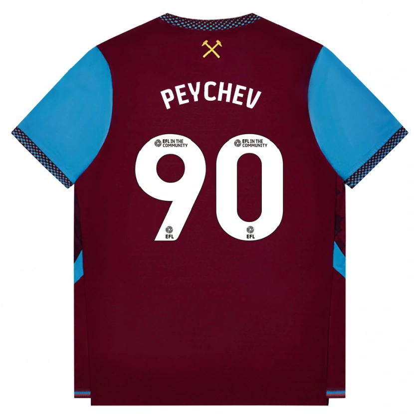 Danxen Herren Martin Peychev #90 Burgund Kornblumenblau Heimtrikot Trikot 2026/27 T-Shirt