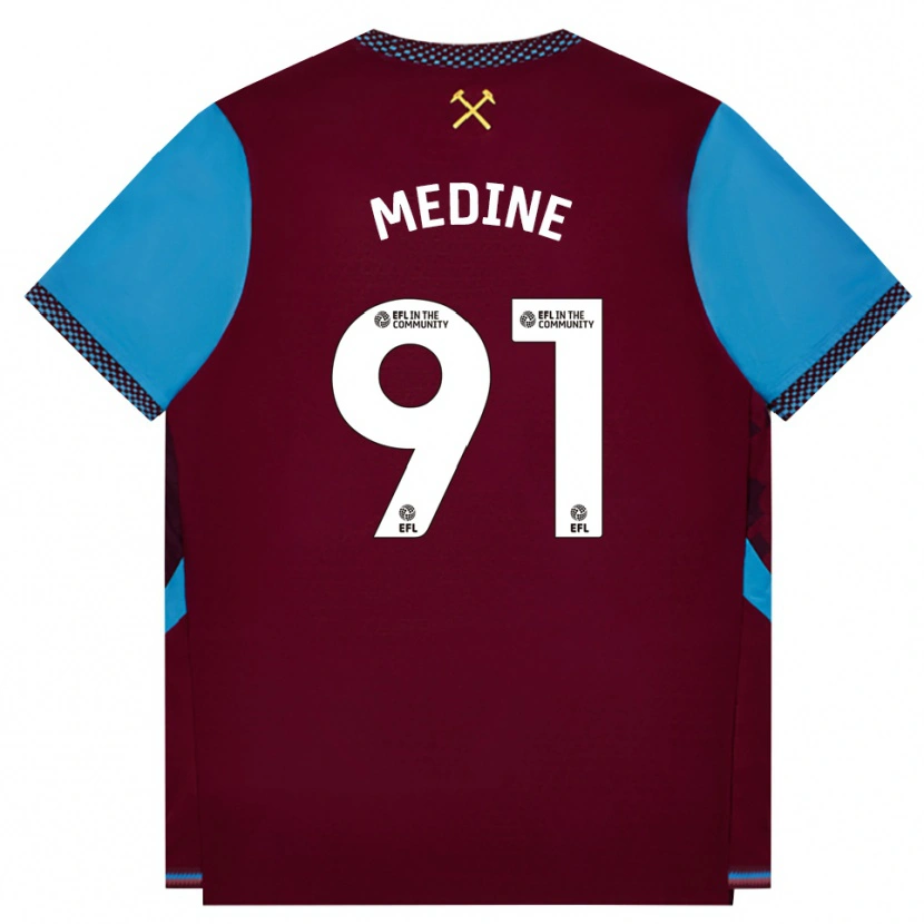 Danxen Herren Jephthah Medine #91 Burgund Kornblumenblau Heimtrikot Trikot 2026/27 T-Shirt