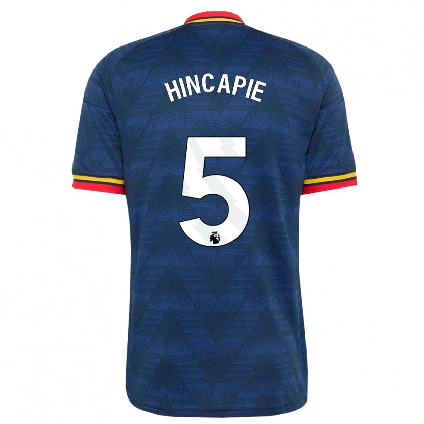 Danxen Herren Piero Hincapié #5 Mitternachtsblau Gelb Rot Auswärtstrikot Trikot 2026/27 T-Shirt