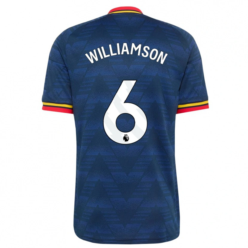 Danxen Herren Leah Williamson #6 Mitternachtsblau Gelb Rot Auswärtstrikot Trikot 2026/27 T-Shirt