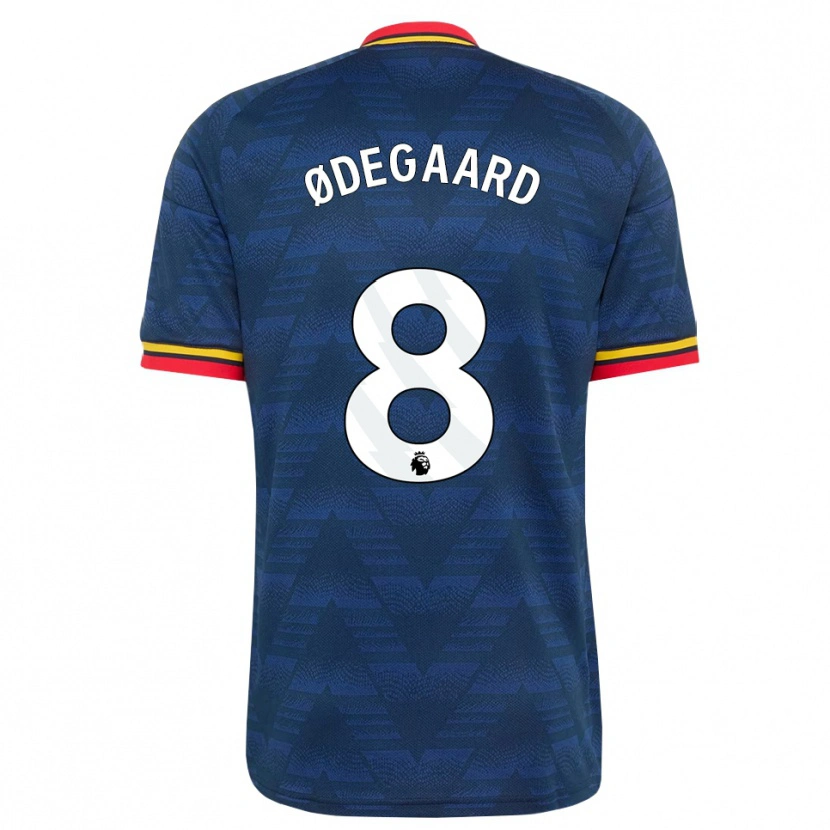 Danxen Herren Martin Ødegaard #8 Mitternachtsblau Gelb Rot Auswärtstrikot Trikot 2026/27 T-Shirt