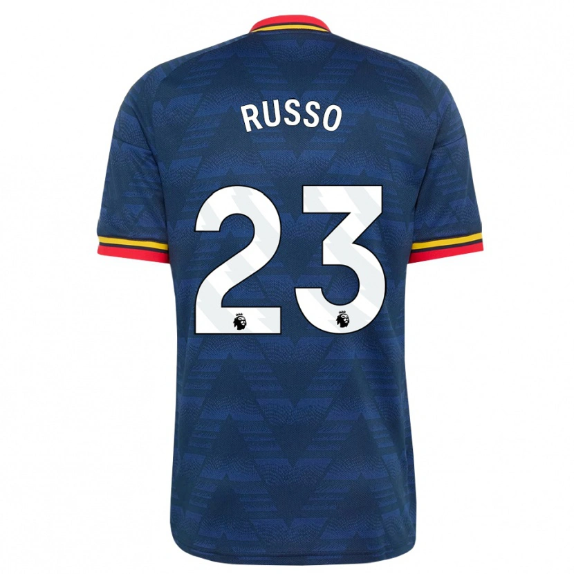 Danxen Herren Alessia Russo #23 Mitternachtsblau Gelb Rot Auswärtstrikot Trikot 2026/27 T-Shirt