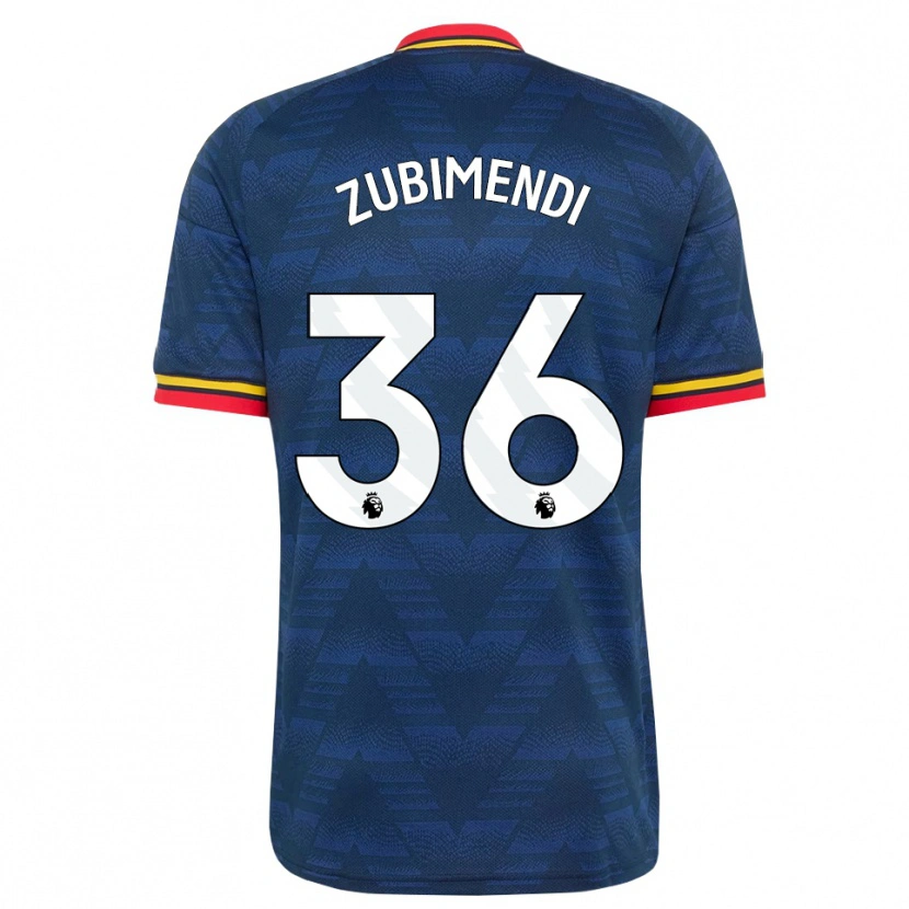 Danxen Herren Martín Zubimendi #36 Mitternachtsblau Gelb Rot Auswärtstrikot Trikot 2026/27 T-Shirt