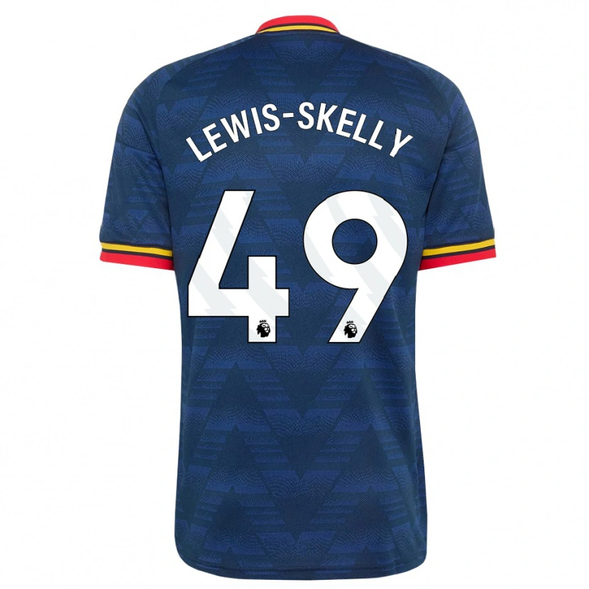 Danxen Herren Myles Lewis-Skelly #49 Mitternachtsblau Gelb Rot Auswärtstrikot Trikot 2026/27 T-Shirt
