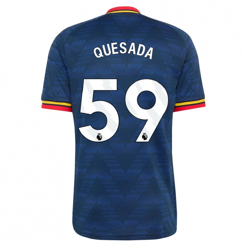 Danxen Herren Elián Quesada #59 Mitternachtsblau Gelb Rot Auswärtstrikot Trikot 2026/27 T-Shirt