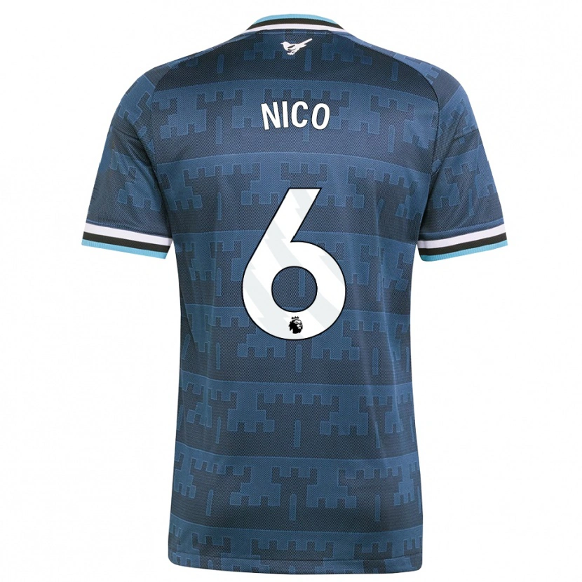 Danxen Herren Nico González #6 Gelb Schwarz Blau Auswärtstrikot Trikot 2026/27 T-Shirt