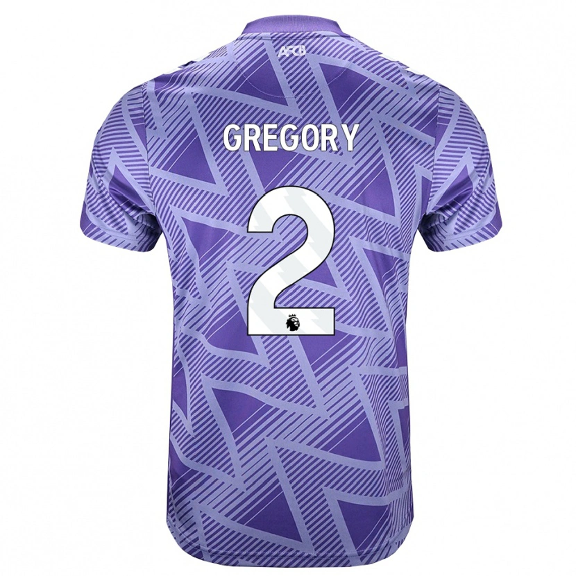 Danxen Herren Karlos Gregory #2 Blassesviolett Rot Weiß Auswärtstrikot Trikot 2026/27 T-Shirt