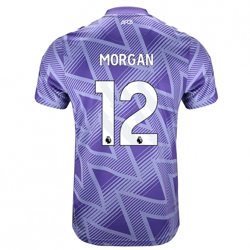 Danxen Herren Ollie Morgan #12 Blassesviolett Rot Weiß Auswärtstrikot Trikot 2026/27 T-Shirt