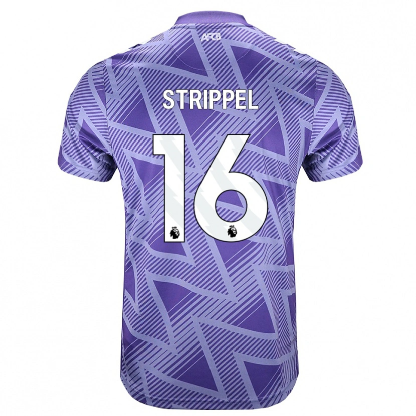 Danxen Herren Ellie Strippel #16 Blassesviolett Rot Weiß Auswärtstrikot Trikot 2026/27 T-Shirt