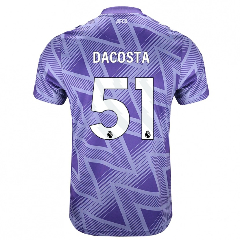 Danxen Herren Malcom Dacosta González #51 Blassesviolett Rot Weiß Auswärtstrikot Trikot 2026/27 T-Shirt