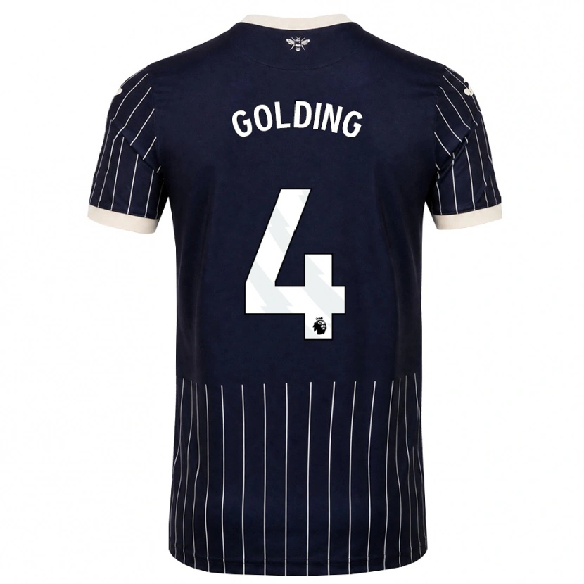 Danxen Herren Aidan Golding #4 Schwarz Weiß Auswärtstrikot Trikot 2026/27 T-Shirt