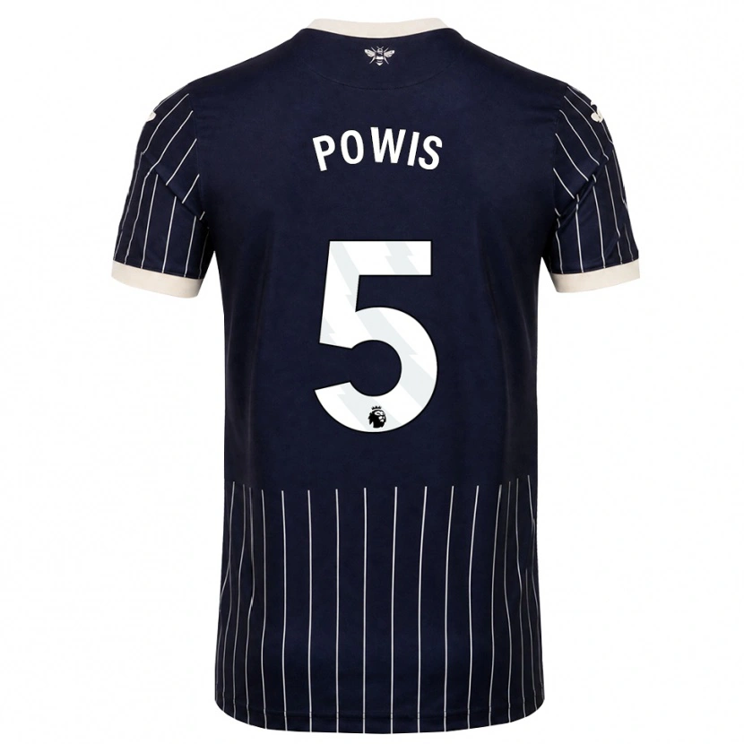 Danxen Herren Isaiah Powis #5 Schwarz Weiß Auswärtstrikot Trikot 2026/27 T-Shirt
