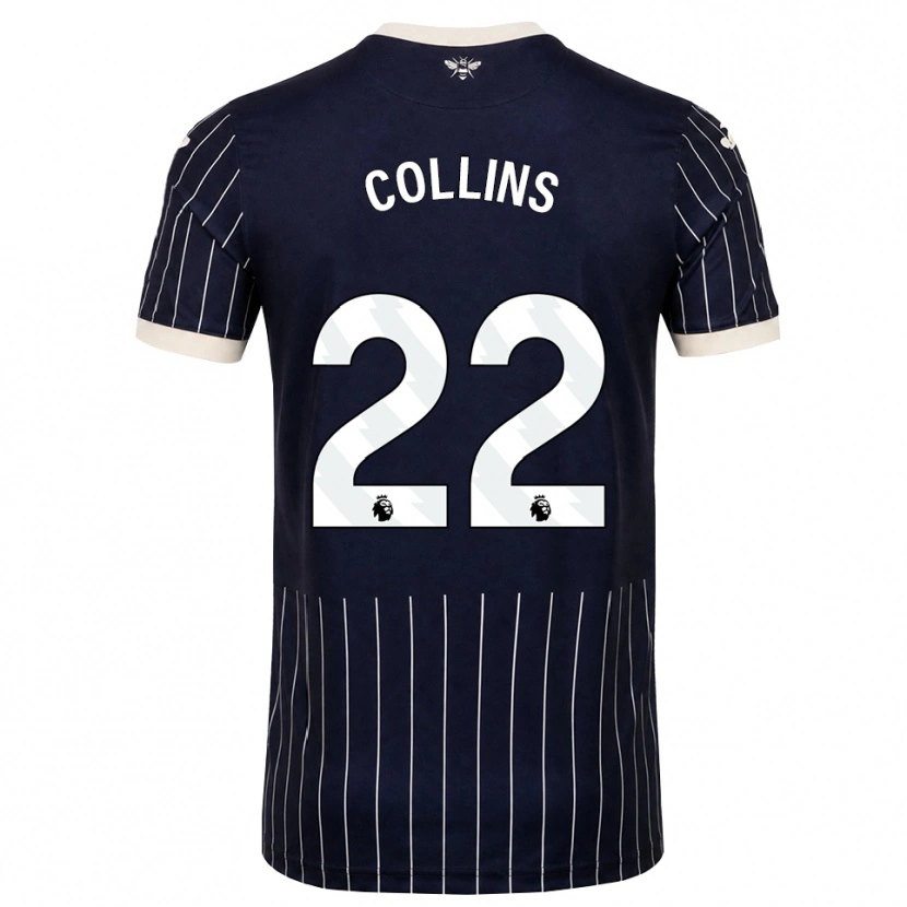 Danxen Herren Nathan Collins #22 Schwarz Weiß Auswärtstrikot Trikot 2026/27 T-Shirt